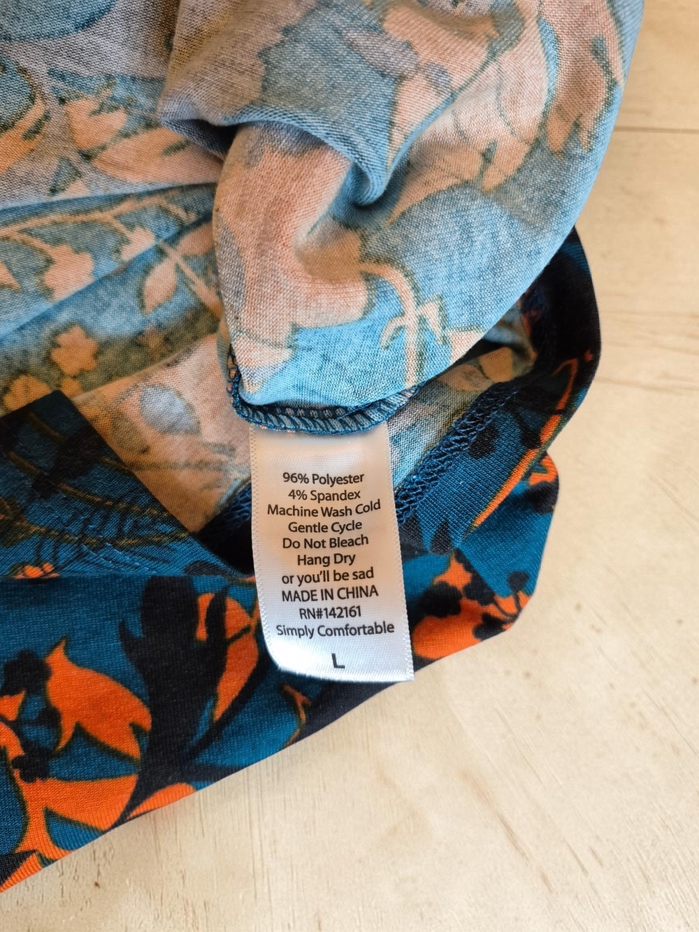 LuLaRoe Teal Julia Dress with Orange and Black Floral Print Large - Picture 6 of 8